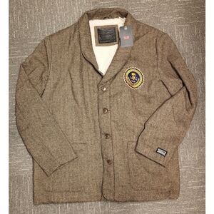 Levi's Premium Jasper Club Sports Coat Blazer Jacket Herringbone Twill Sherpa XL
